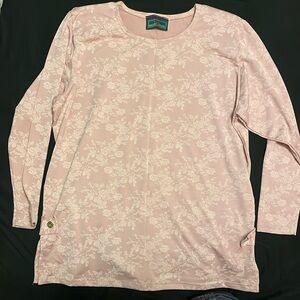 Higher Estate Pink Long Sleeve Blouse with rose print